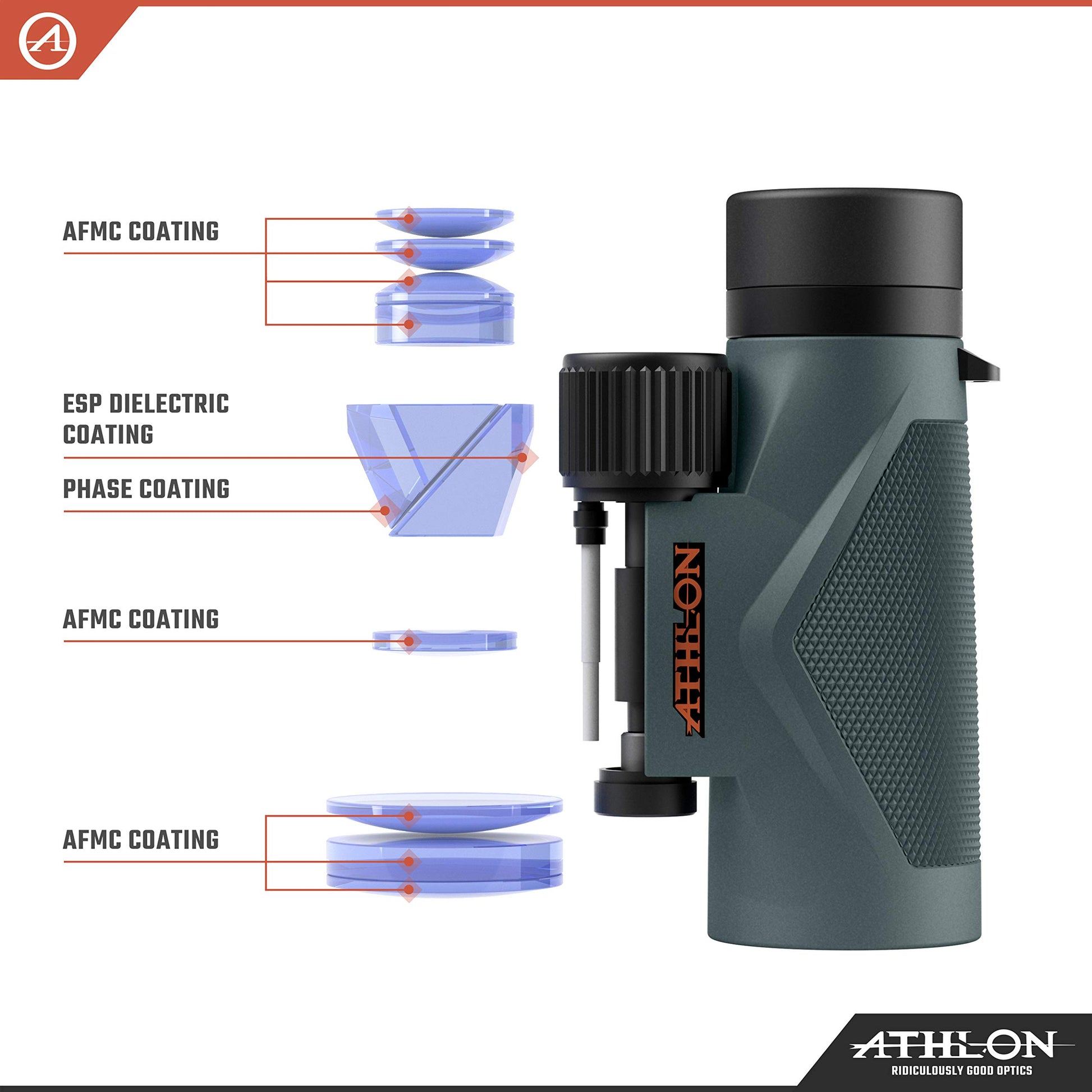 Buy now Athlon Optics 8x42 Midas UHD Gray Binoculars with ED Glass for Adults and Kids, High-Powered Binoculars for Hunting, Birdwatching, and More at indiglob india