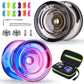 Buy now MAGICYOYO K2 Plus Crystal Orange Yoyo, Professional Fingerspin Trick Yo Yo for Kids/Adults, Responsive Yo-yo for Beginner, Replacement Unresponsive Bearing with 6 Yo yo Strings+Bearing Remover K2 Crystal Gradient+Black at indiglob india