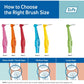 TEPE Interdental Brush Angle, Angled Dental Brush for Teeth Cleaning, Pack of 6, 0.8 mm, Large Gaps, Green, Size 5