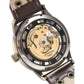 Vintage Bronze Roman Automatic Mechanical Men's Skeleton Brown Leather Strap Wrist Watch PMW362