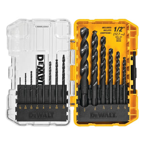 Buy now DEWALT Drill Bit Set, 3-Flats Shank,14-Piece, 135 Degree Split Point, for Plastic, Wood and Metal (DWA1184) 14 piece set (Pack of 1) at indiglob india