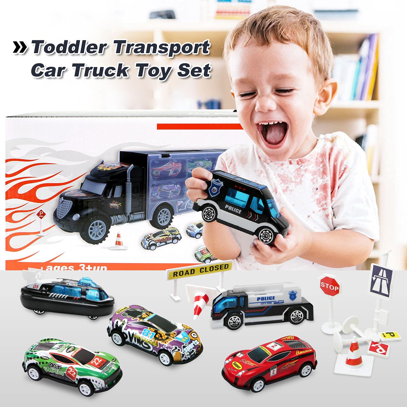 Buy now Toddler Toys for 3-4 Year Old Boys,Large Transport Cars Carrier Set Truck Toys with 12 Die cast Vehicles Truck Toys Cars,Ideal Christmas Easter Gifts Toys for Kids Age 3-7 at indiglob india
