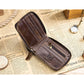 BULLCAPTAIN RFID Blocking Men’s Wallet,Genuine Leather Zip Around Vintage Multi Card Holder Zipper Wallet for Men Bifold Purse With ID Window(Brown)