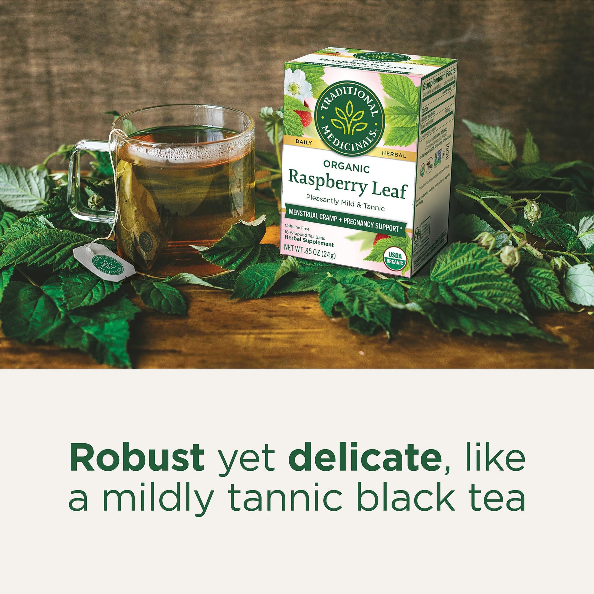 Buy now Traditional Medicinals Organic Raspberry Leaf Herbal Tea, Eases Menstrual Cramps & Supports Healthy Pregnancy, (Pack of 1) - 16 Tea Bags at indiglob india