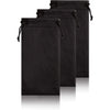 TRIUMPH VISION Soft Eyeglass Pouch 3 Pack - Pouch for glasses Microfiber Screen Cleaning Bag - 3 Pack (Black)