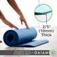 Gaiam Essentials Thick 2/5" (10mm) and Thin 1/4" (6mm) Yoga & Pilates, Fitness & Exercise Mat with Easy-Cinch Carrier Strap