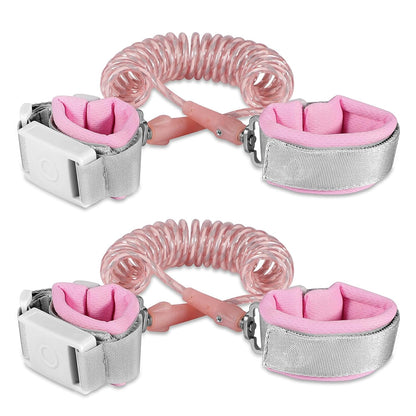 Toddler Wrist Leash for Kids 2 Pack (6.56ft Orange and Pink) Safety Kid Leash Bracelet with Magnetic Unlock Wrist Leash Toddler Reflective Strip Design Toddler Leash Child Harness Leashes for Toddlers