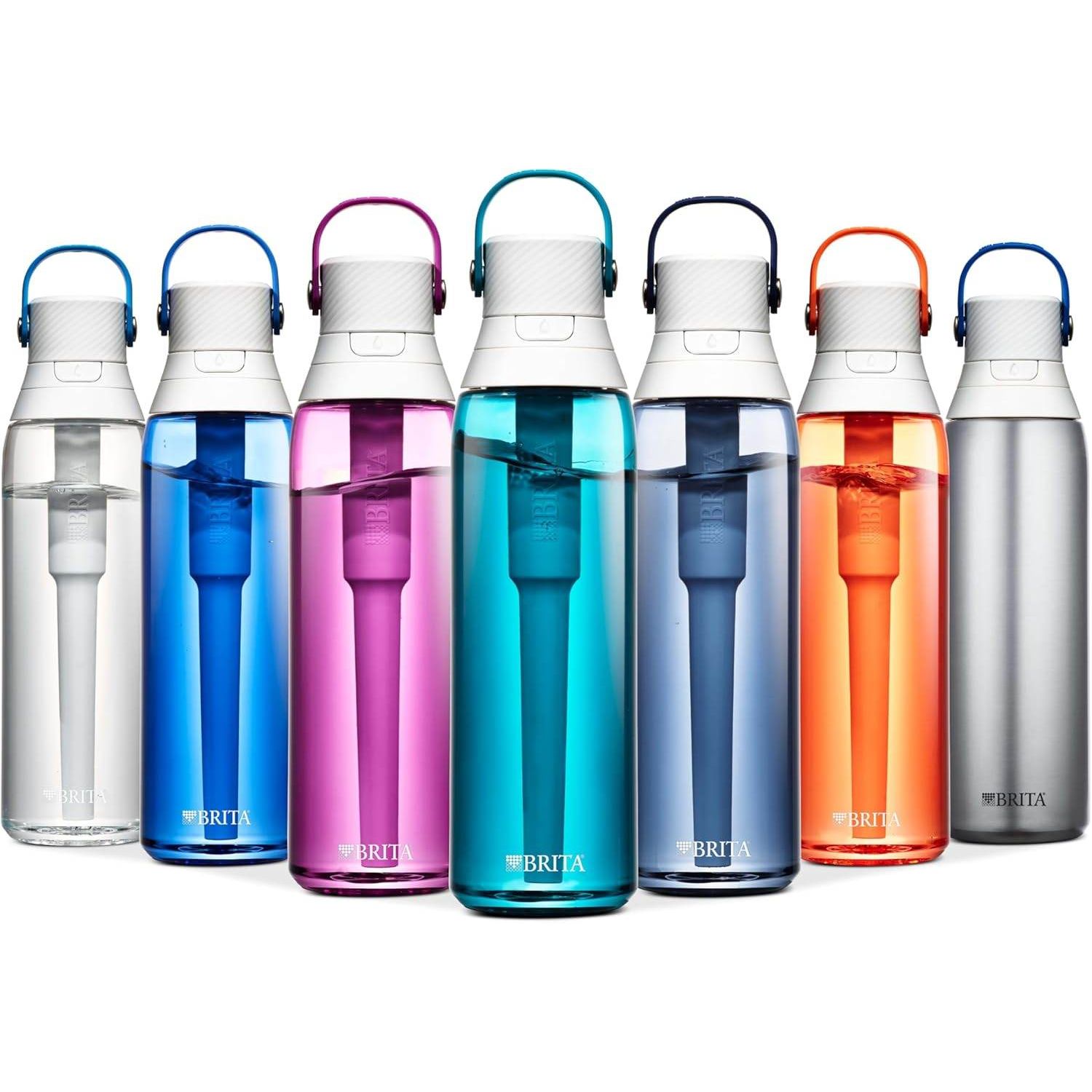 Brita Hard-Sided Plastic Premium Filtering Water Bottle, BPA-Free, Reusable, Replaces 300 Plastic Water Bottles, Filter Lasts 2 Months or 40 Gallons, Includes 1 Filter, Night Sky - 26 oz. - My Store