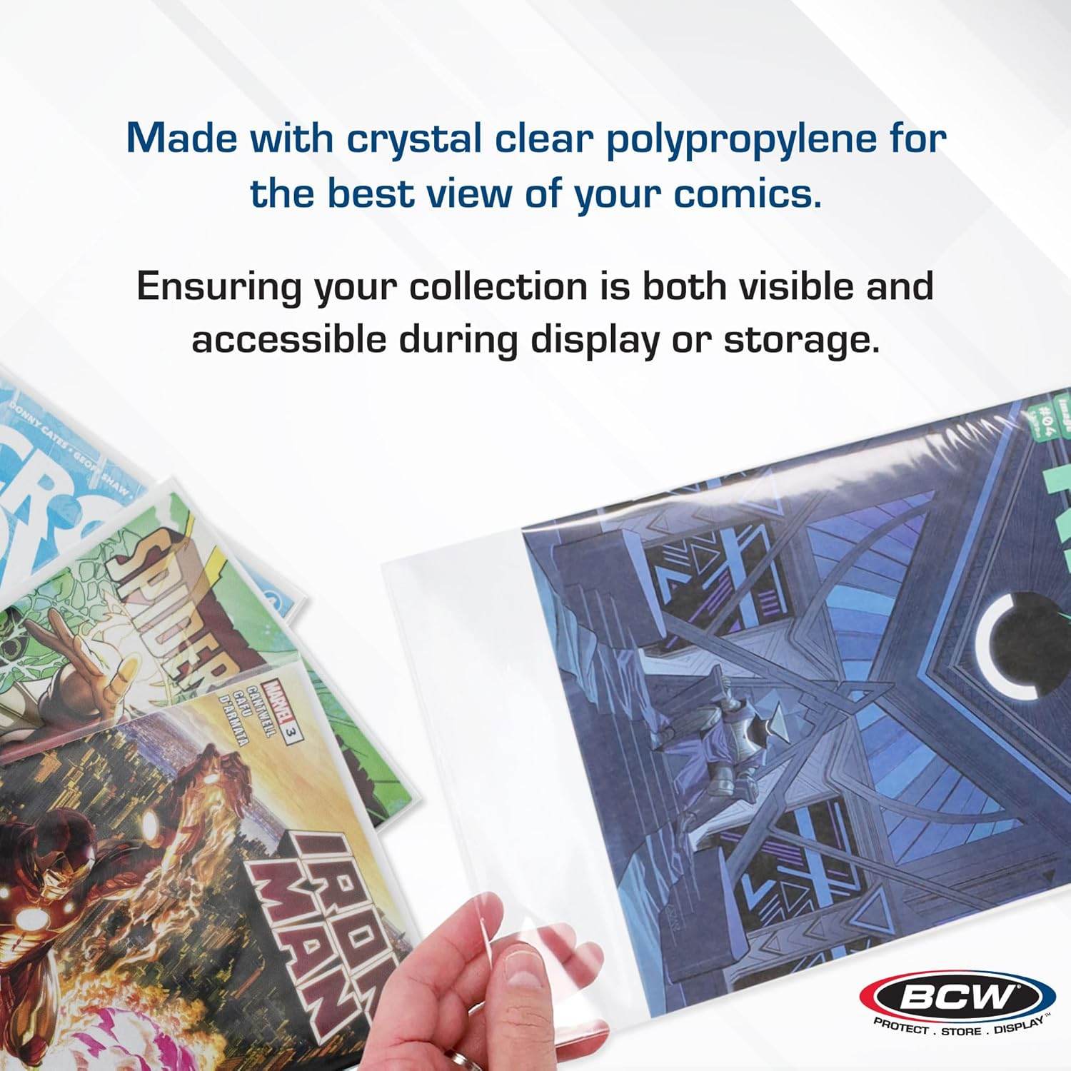 BCW Current/Modern Comic Bags - 100 ct | Acid-Free Modern Comic Bags for Current Issues | Exterior 6 7/8 x 10 1/2 inches | Crystal Clear Protection for Your Comic Collection - My Store