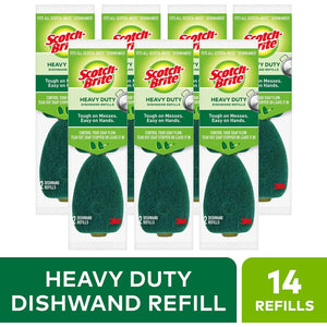 Scotch-Brite Heavy Duty Dishwand Refills, Keep Your Hands Out of Dirty Water, 2 Refills