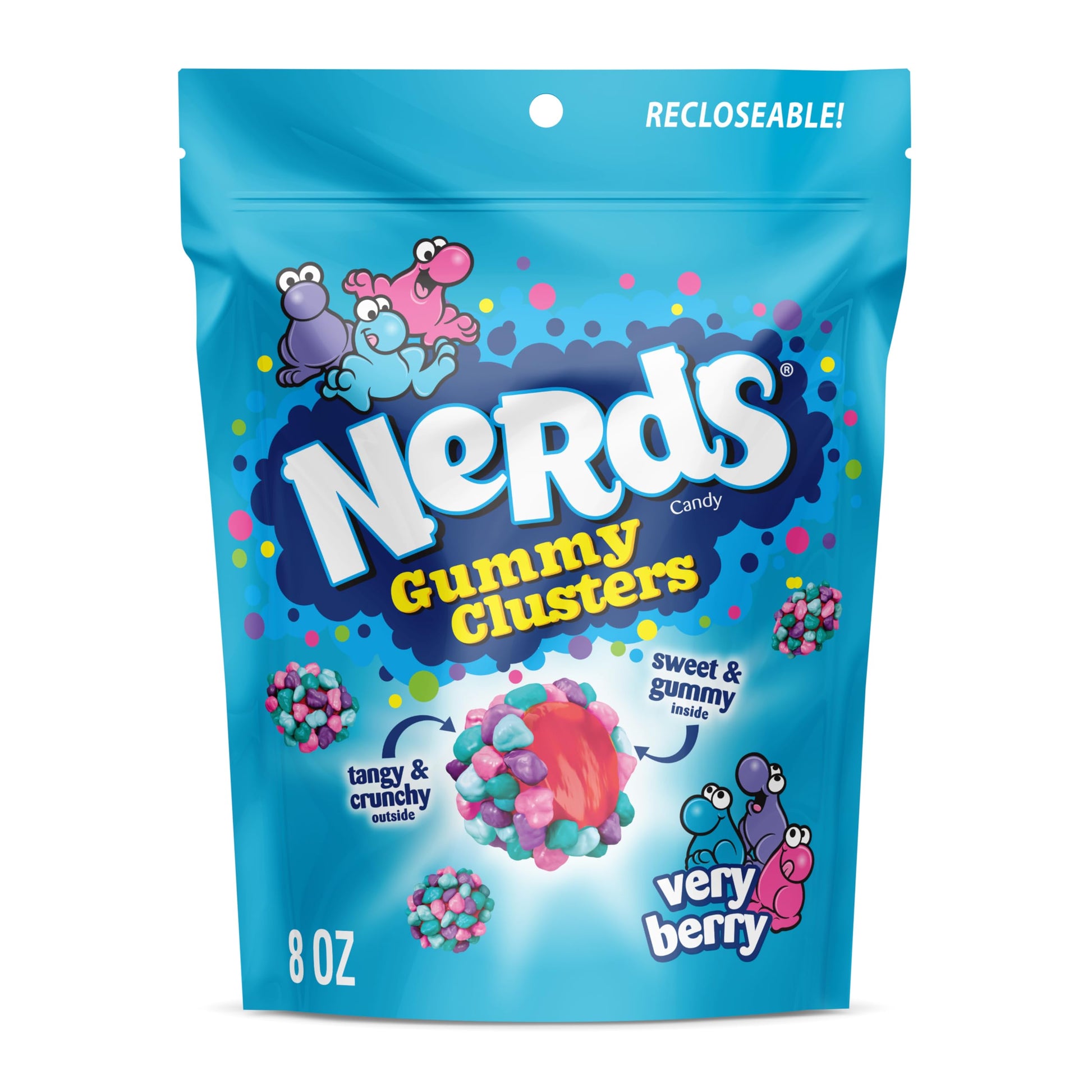 Buy now NERDS Gummy Clusters Candy, Rainbow, Crunchy and Gummy, 8 oz at indiglob india