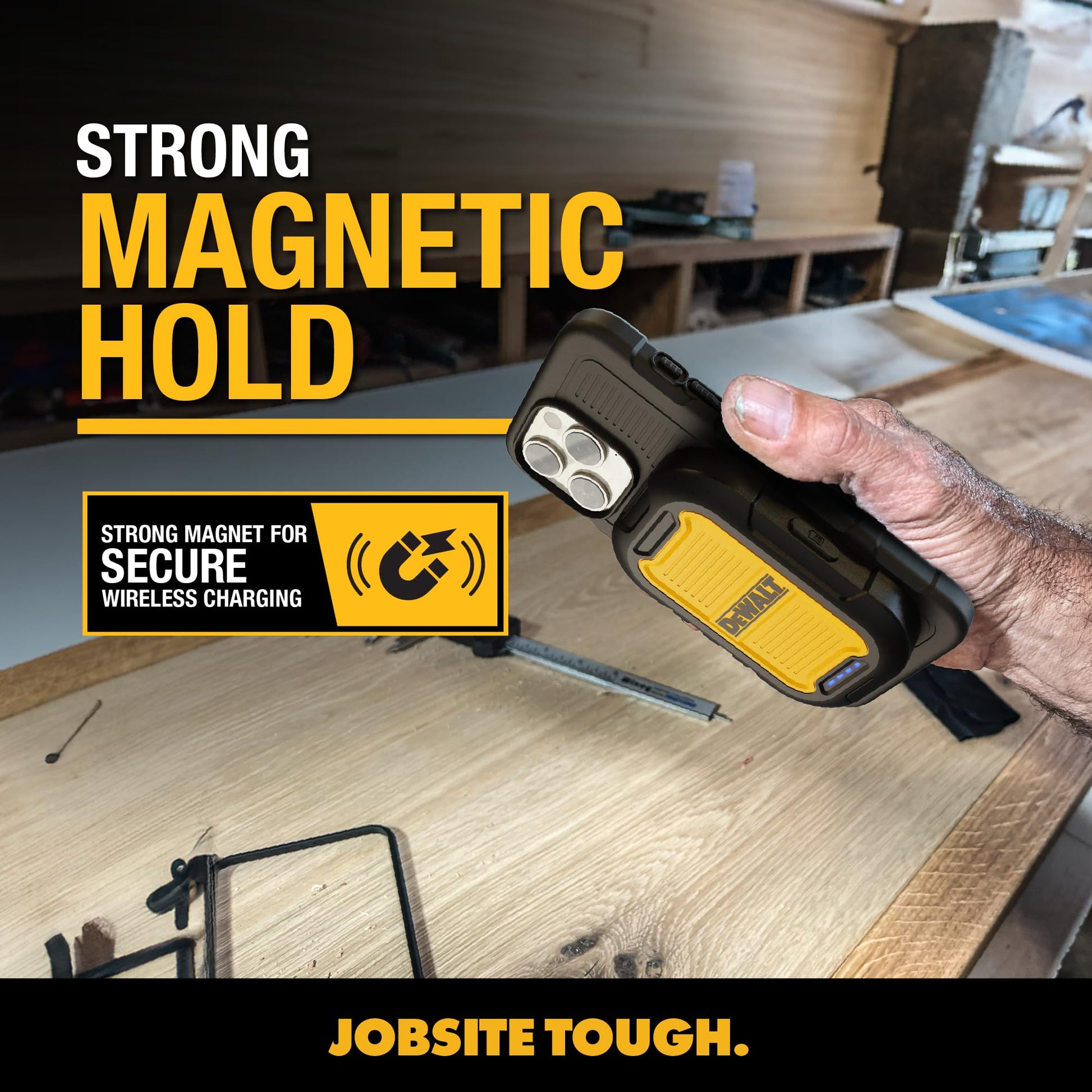 Buy now DEWALT Heavy Duty Magnetic Power Bank 5,000mAh, Rugged Wireless Portable Charger 18W Fast Charging Battery Pack, USB-C to C w/USB Adapter Cable 4' Water Resistant Works w/Magsafe iPhone 17/16/15/14 at indiglob india