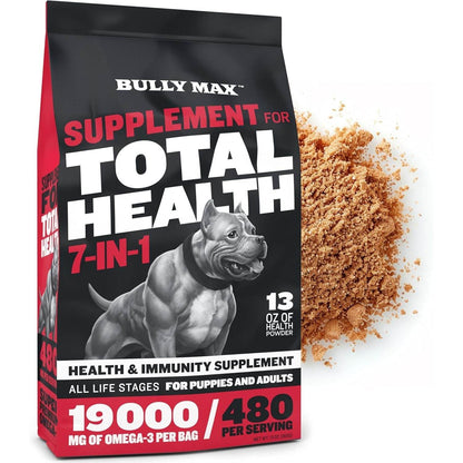 Bully Max 7-in-1 Dog Multivitamin Powder with Omega 3, 6, Glucosamine & Chondroitin for Immune System, Digestive & Joint Health - Food Topper, Vitamins & Supplements for Puppy & Adult Dogs, 13Oz Bag - My Store