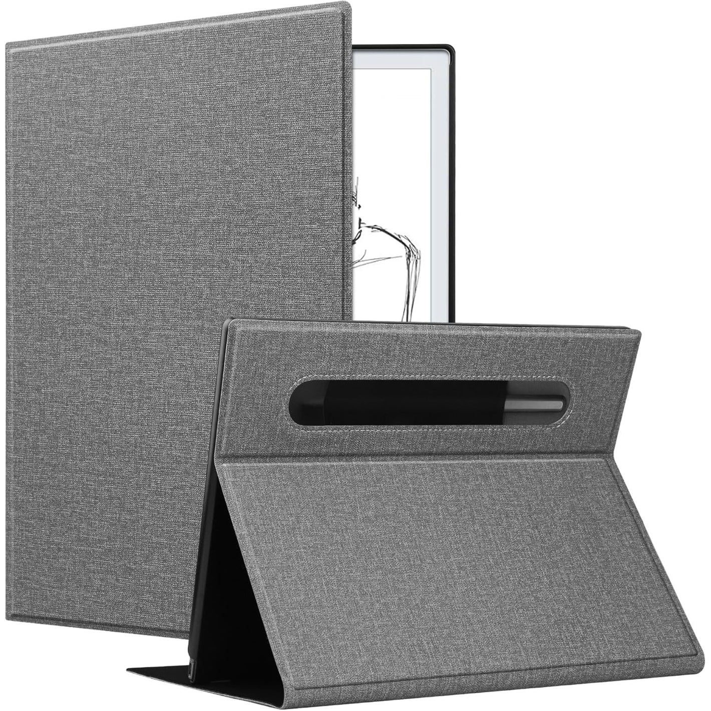 KuRoKo Case for Remarkable 2 Tablet Case, Slim Lightweight Stand Hard Back Shell Protective Cover with Pen Holder for Remarkable 2 Paper Tablet 10.3" 2020 Released,LightGray