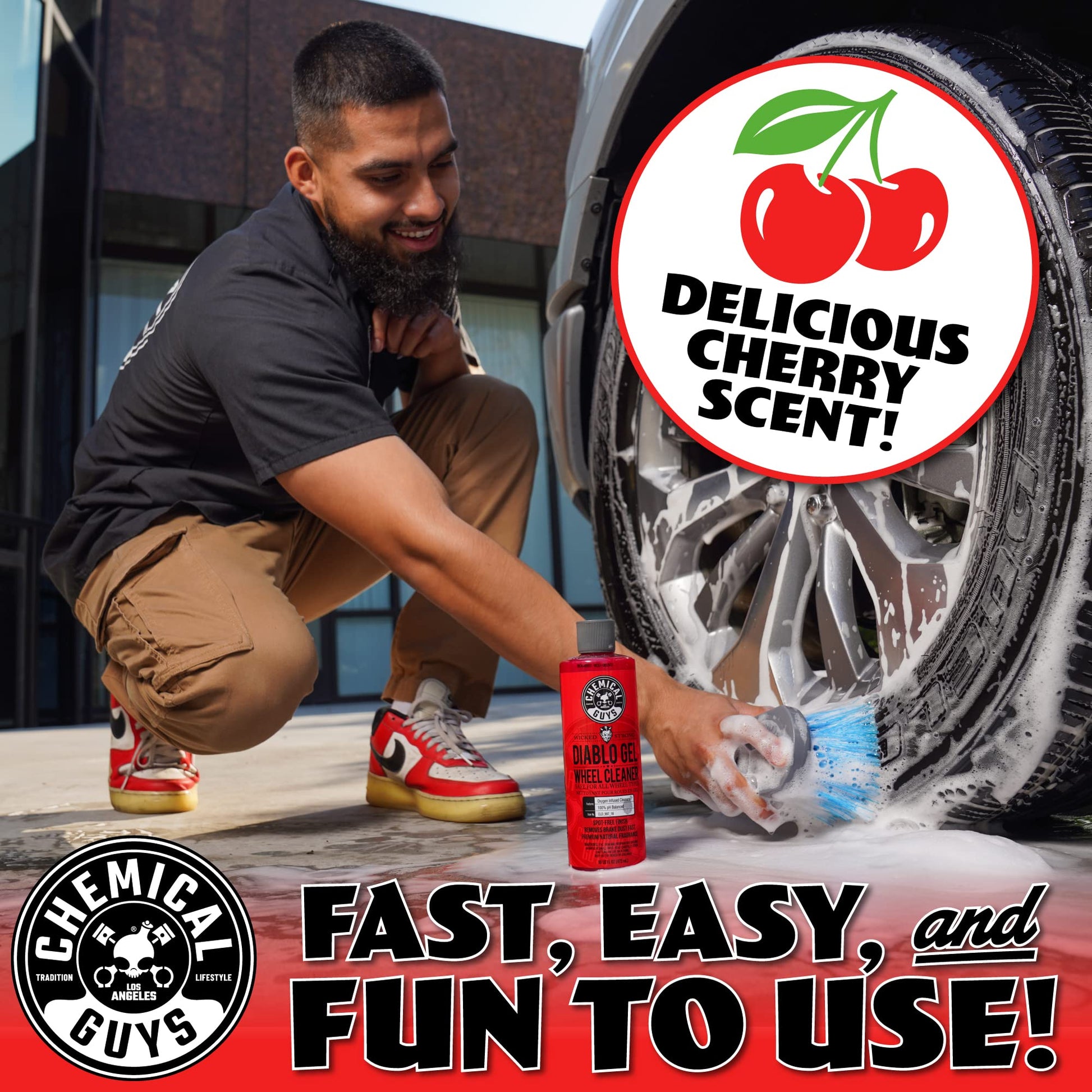 Buy now Chemical Guys Diablo Gel Oxygen Infused Foam Wheel & Rim Cleaner, Concentrated Car Wheel Cleaner Safe on All Finishes, Removes Brake Dust, Dirt, Grime, for Cars, Trucks, SUVs, Motorcycles & RVs, 16 oz at indiglob india