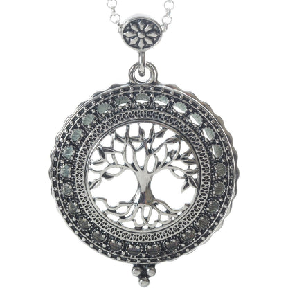 Artisan Owl Tree of Life 4x Magnifier Magnifying Glass Sliding Top Pendant Necklace, 30"