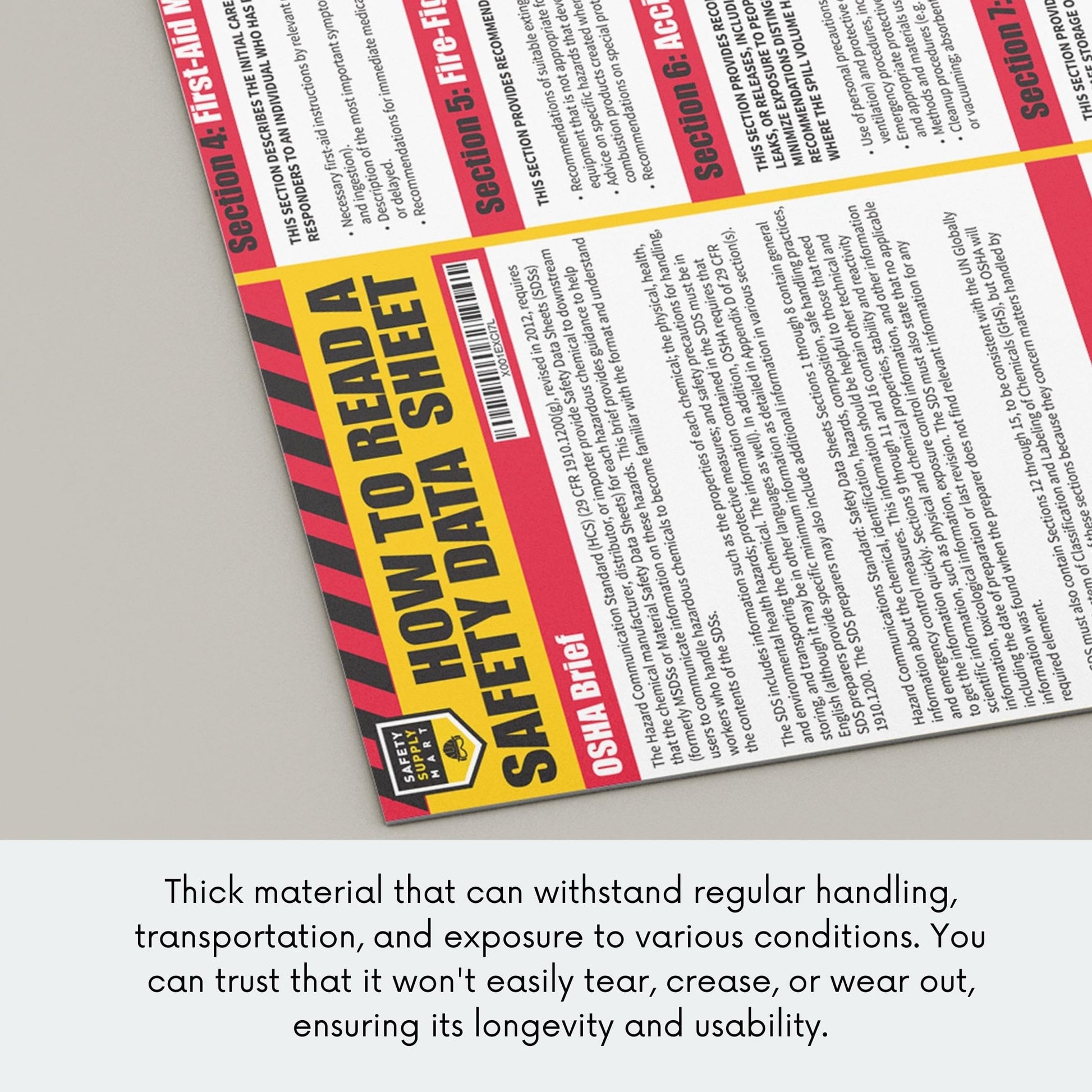 Buy now How To Read A Safety Data Sheet (SDS/MSDS) Poster, 24 x 33 Inch, UV Coated Paper (Poster) at indiglob india