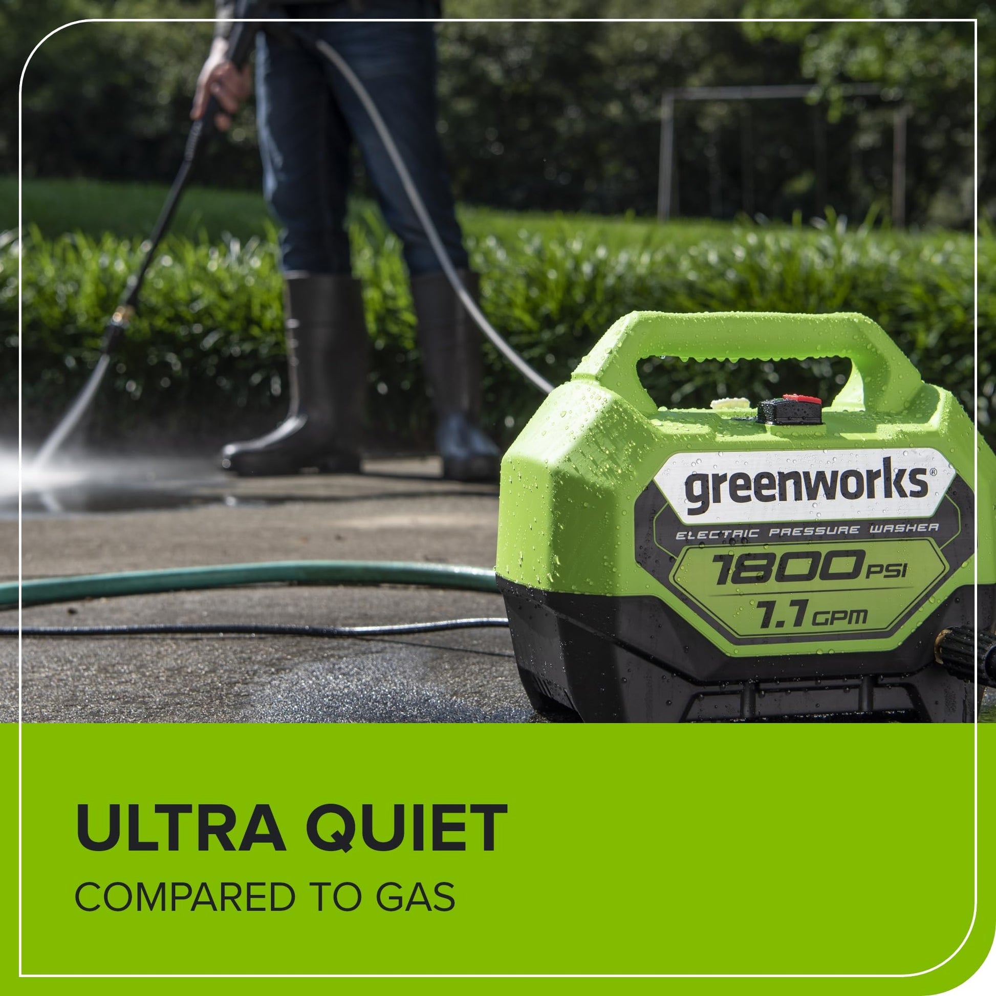 Buy now Greenworks 1800 PSI (1.1 GPM) Electric Pressure Washer PWMA Certified at indiglob india