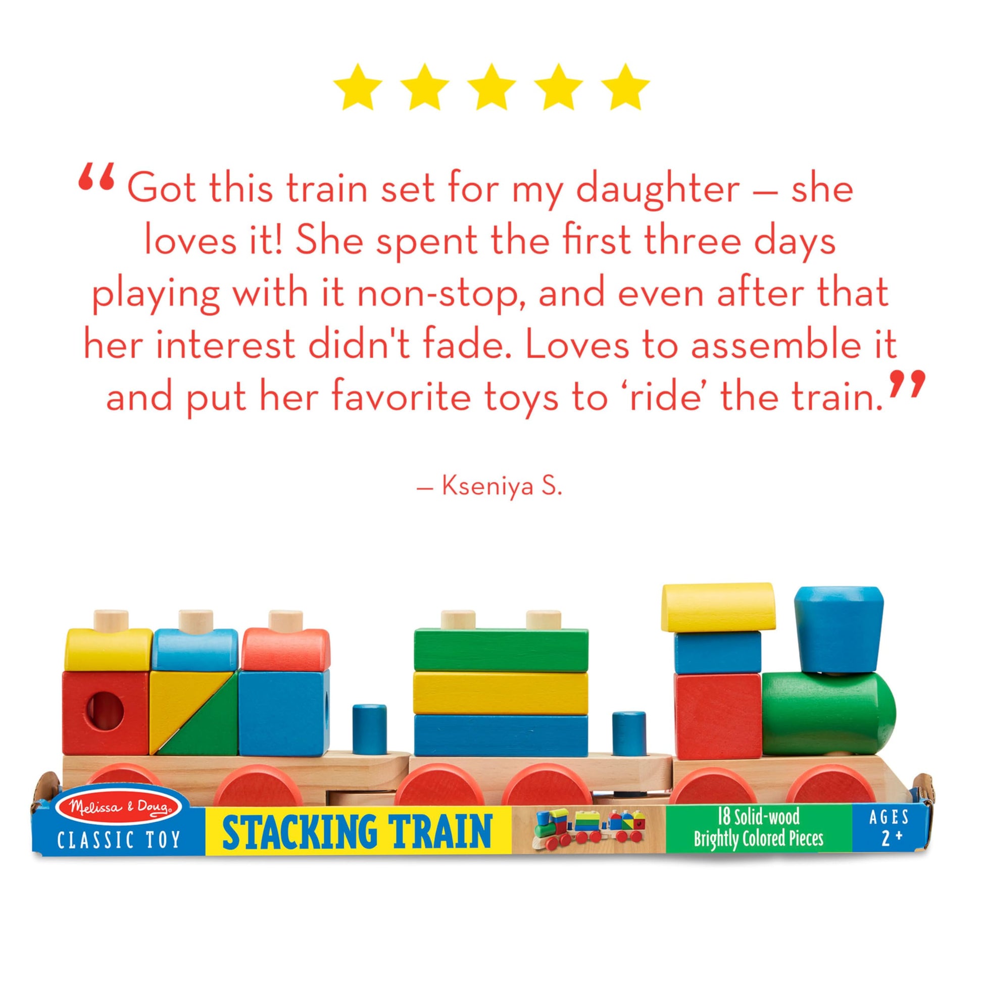 Buy now Melissa & Doug Stacking Train - Classic Wooden Toddler Toy (18 pcs) at indiglob india