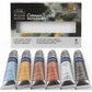 Buy now Winsor & Newton Cotman Watercolor Paint Set, Field Pocket Set, 12 Half Pan w/ Brush, Sponge, Bottle 6 Tube Set Metallic 8ml at indiglob india