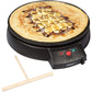12" Griddle & Crepe Maker, Non-Stick Electric Crepe Pan w Batter Spreader & Recipe Guide- Dual Use Hot Plate for Blintzes, Eggs, Pancakes- Portable, Adjustable Temperature Settings - Breakfast Gift