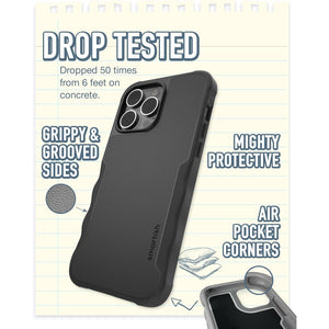 Smartish® iPhone 14 Pro Max Protective Magnetic Case - Gripzilla Compatible with MagSafe [Rugged + Tough] Heavy Duty Grip Cover w/Drop Tested Protection for Apple iPhone 14 Pro Max - Black Tie Affair