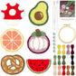 HAND U JOURNEY 6PCS Embroidery Punch Needle Food Series Refrigerator Magnets Set, Rug Punch Decoration DIY Kit for Children and Adult Beginner