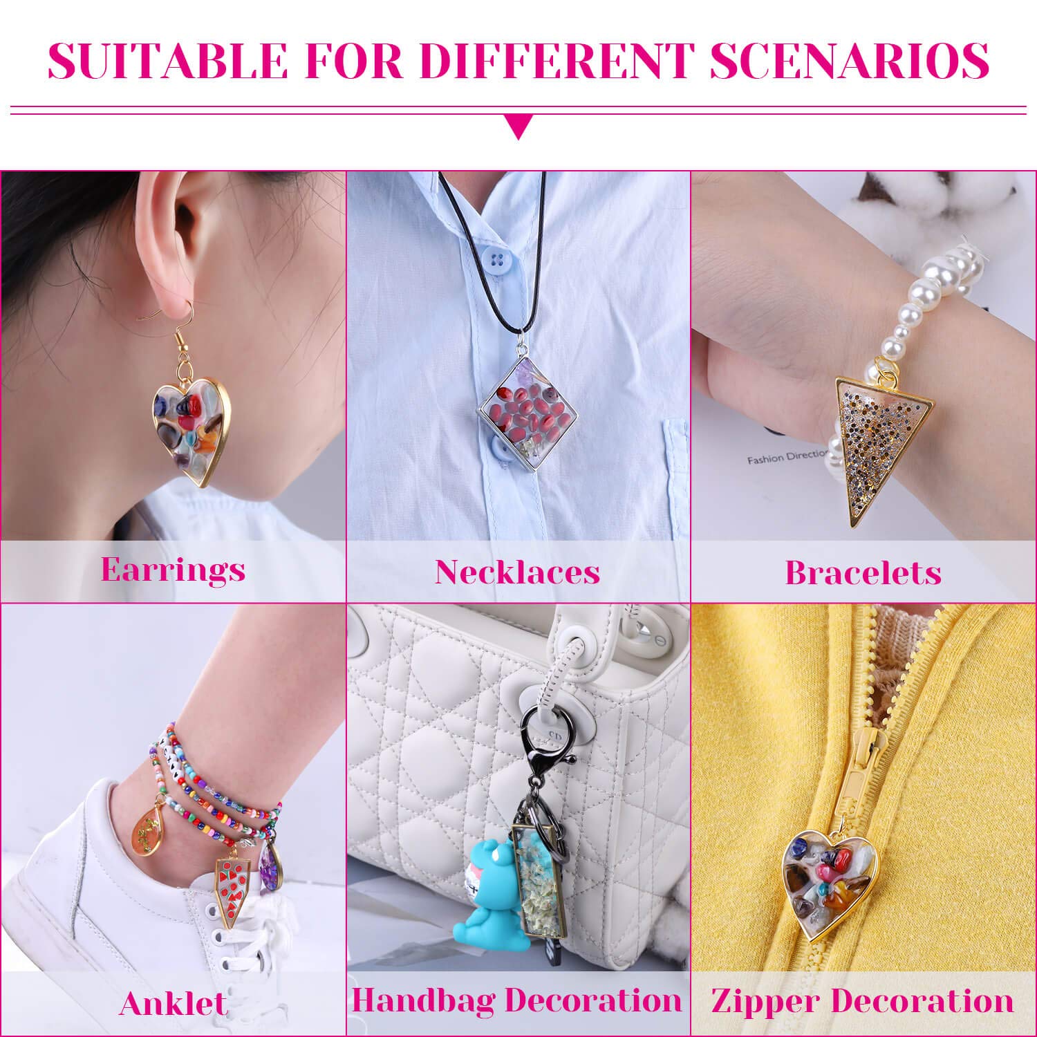 Buy now Shynek 60Pcs Hollow Frame Pendants - Resin Craft Bezels Jewelry Molds for Necklaces and Earrings Making Supplies at indiglob india