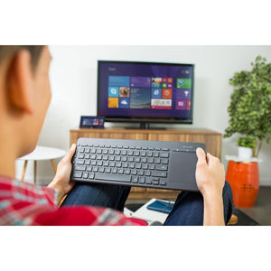 Microsoft All-in-One Media Keyboard - Wireless - Integrated Multi-Touch Trackpad - Advanced Encryption Standard (AES) 128-Bit Encryption - Spill-Resistant - Customizable Media Hotkeys - Black