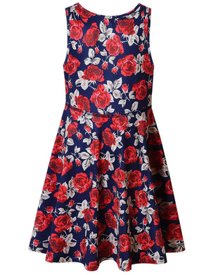 Buy now Girl & Doll Matching Dresses Floral Clothes Sleeveless Summer Swing Dress 3t 4t Navy Flower at indiglob india