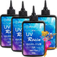 UV Resin, 2 PCS Upgrade Ultraviolet Epoxy Resin Crystal Clear Hard Glue Solar Cure Sunlight Activated Resin for Handmade Jewelry, DIY Craft Decoration, Casting and Coating(200g)