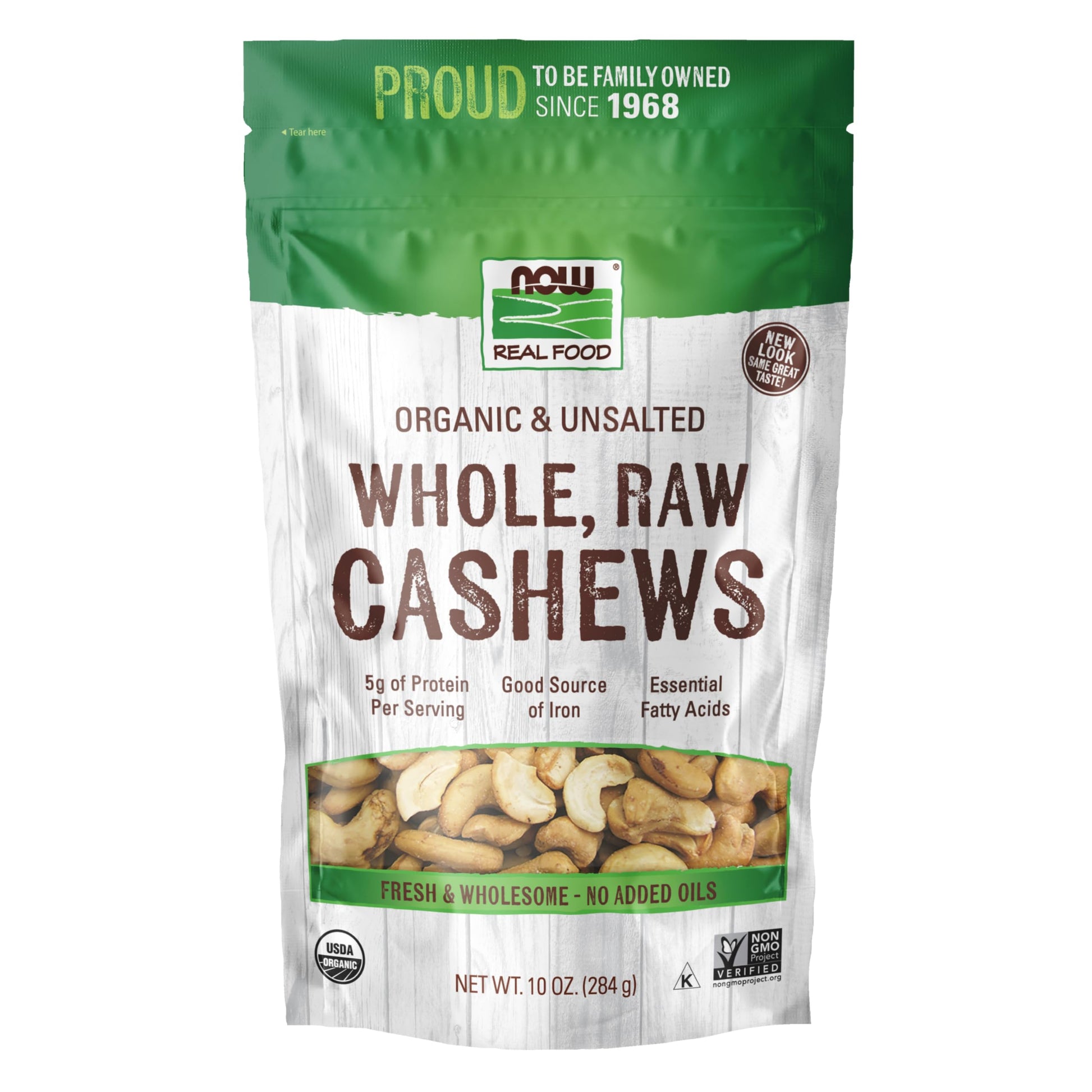 Buy now NOW Foods, Certified Organic Cashews, Whole, Raw and Unsalted, Rich Buttery Flavor, Source of Fiber, Protein and Iron, Certified Non-GMO, 10-Ounce (Packaging May Vary) at indiglob india