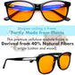 Orange Blue Light Blocking Glasses for Better Sleep - 99.5% Premium Acetate Orange Computer Migraine Glasses for Women & Men - Amber Gaming Glasses - Blue Light Blockers Gamer Glasses for Eye Strain