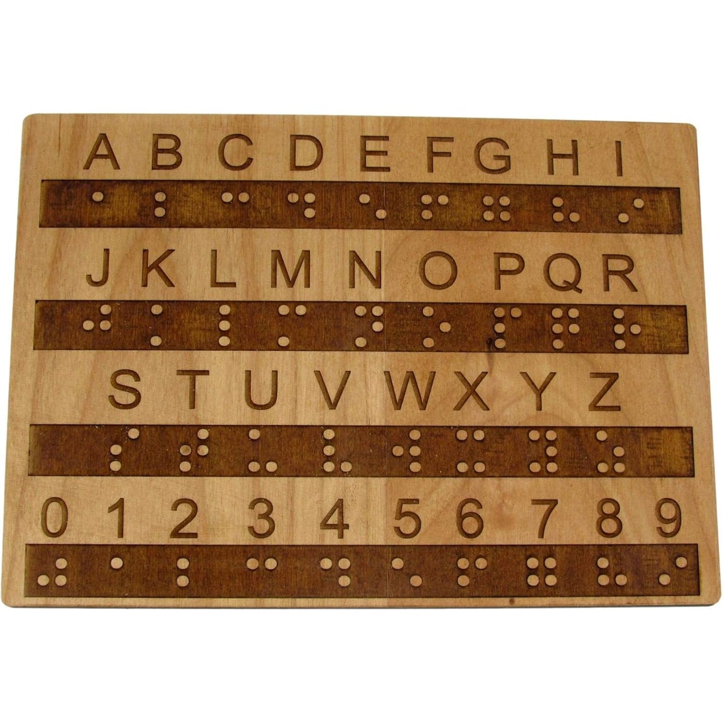 Buy now Creative Escape Rooms Made in USA - Raised Dots Braille Alphabet and Number Wood Board - Learn Braille - Tactile Montessori - Teaching Aid at indiglob india