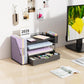 Buy now gianotter Wood Desk Organizers and Accessories with File Holder, 4-Tier Desk Accessories & Workspace Organizers with Drawer and Pen Holder, Paper Organizer for Office Supplies (Black) at indiglob india
