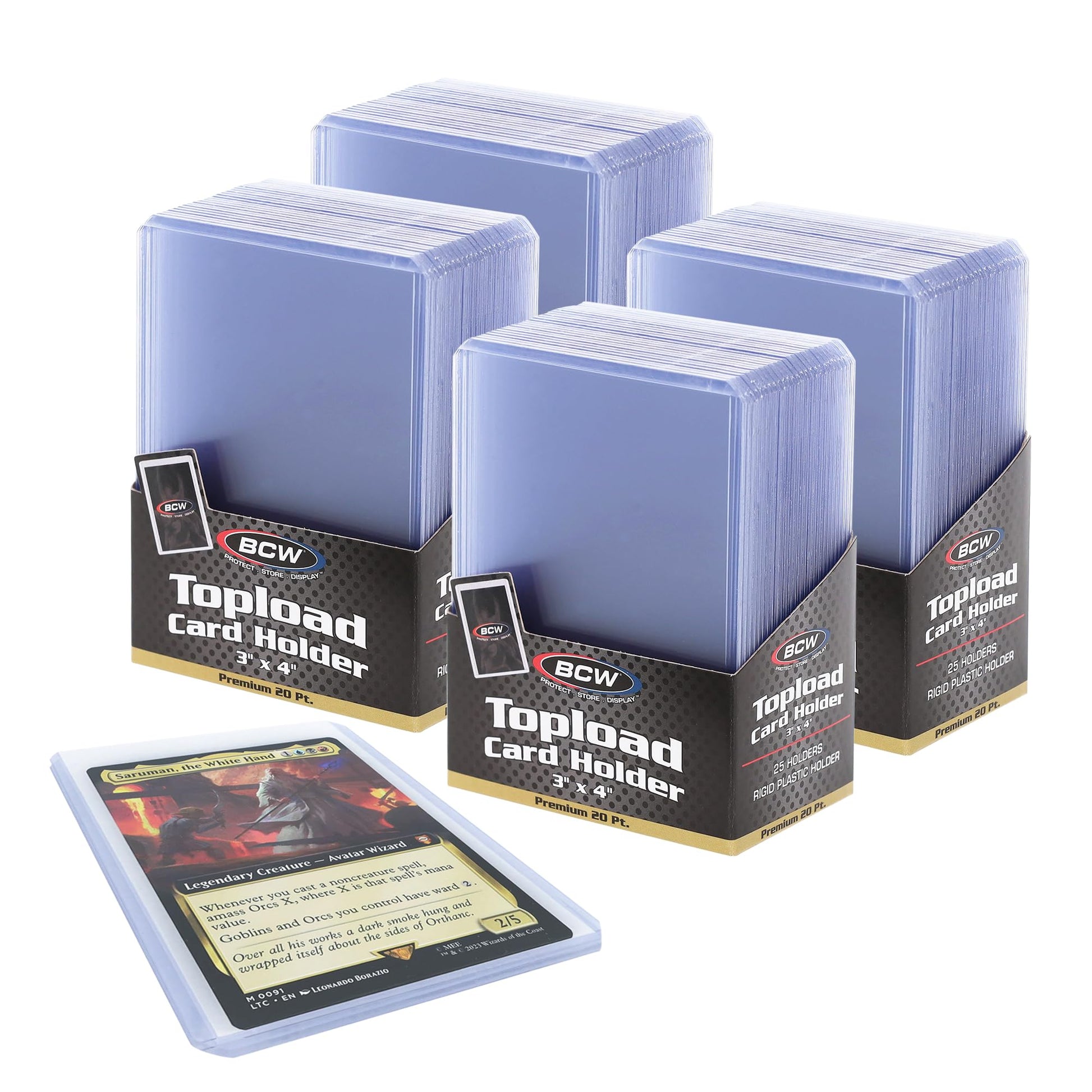 Buy now BCW 3x4 Standard Topload Card Holders | 100 Pack | Top Loaders for Cards | Rigid Card Protector | Fits Standard Size Cards Up to 20pt at indiglob india