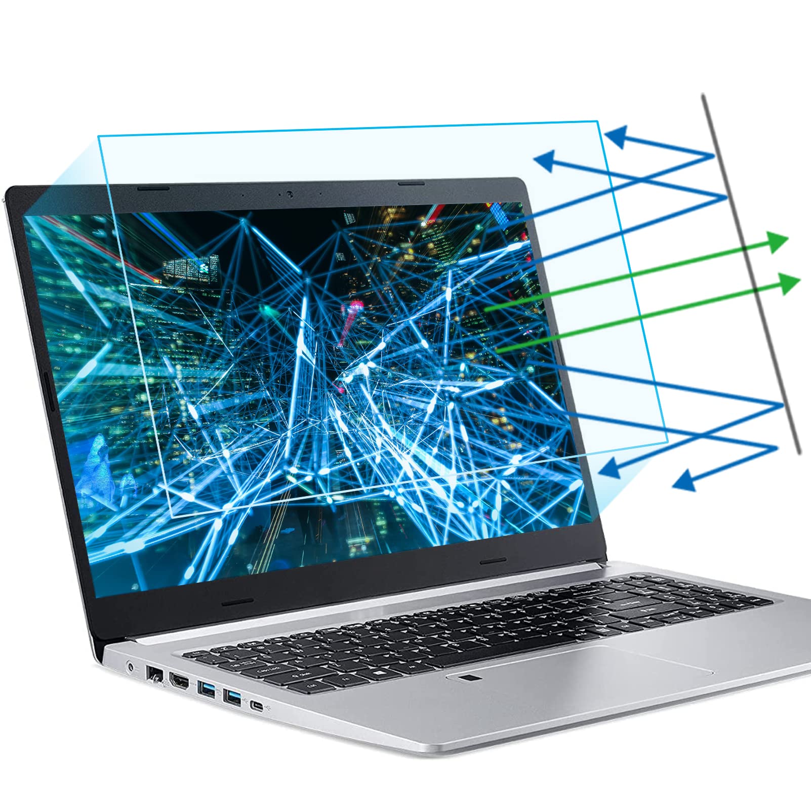 Buy now F FORITO 2-Pack 15.6 Inch Anti Blue Light Laptop Screen Protector, Eye Protection Anti Glare Matte Computer Screen Cover for 15.6" Laptop with 16:9 Aspect Ratio, Reduce Eye Strain and Touch Sensitive 15.6 Inch (Diagonal) - 16:9 Aspect Ratio Transparent at indiglob india