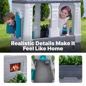 Buy now Step2 Neat & Tidy Cottage Kids Playhouse, Indoor/Outdoor Playset, Interactive Play with Sounds, Made of Durable Plastic, for Toddlers 1.5+ Years Old, Grey at indiglob india