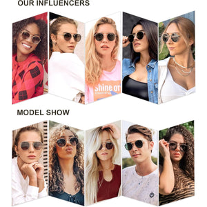 SOJOS Retro Vintage Round Polarized Sunglasses for Women Men Small Double Bridge Circle Sunnies SJ1104