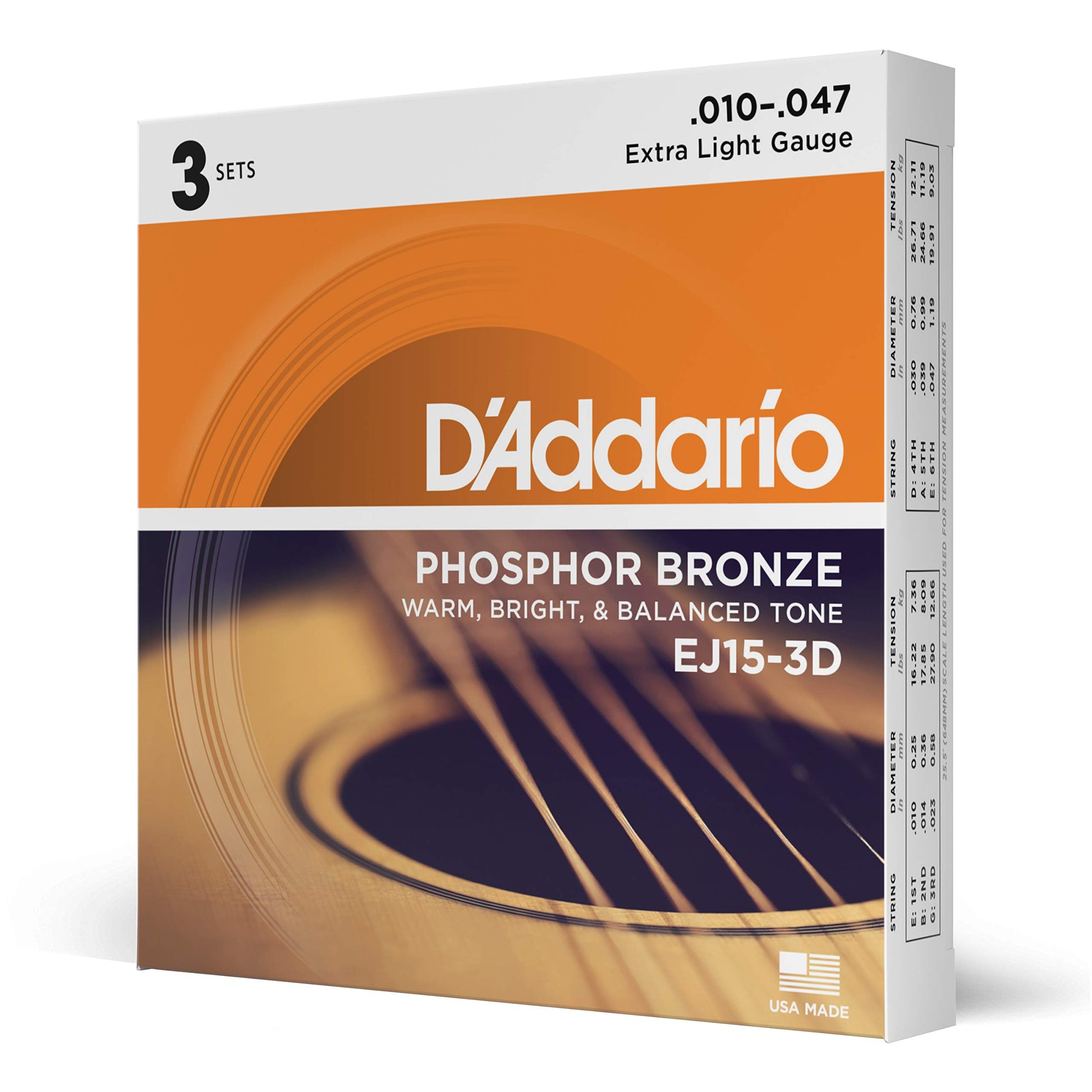 Buy now D'Addario Acoustic Guitar Strings, Phosphor Bronze, EJ42, Resophonic Medium Gauge 16-56, 6-String Set, Pack of 1 at indiglob india