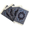 Carpet Coasters, Set 4 Turkish Rug Style Table Drink mats, Absorbent Kitchen and Dining Accessories, Spill & drip Protection - Navy