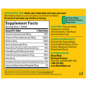 Buy now Nature Made Super B Complex with Vitamin C and Folic Acid, Dietary Supplement for Immune Support, 140 Tablets, 140 Day Supply at indiglob india