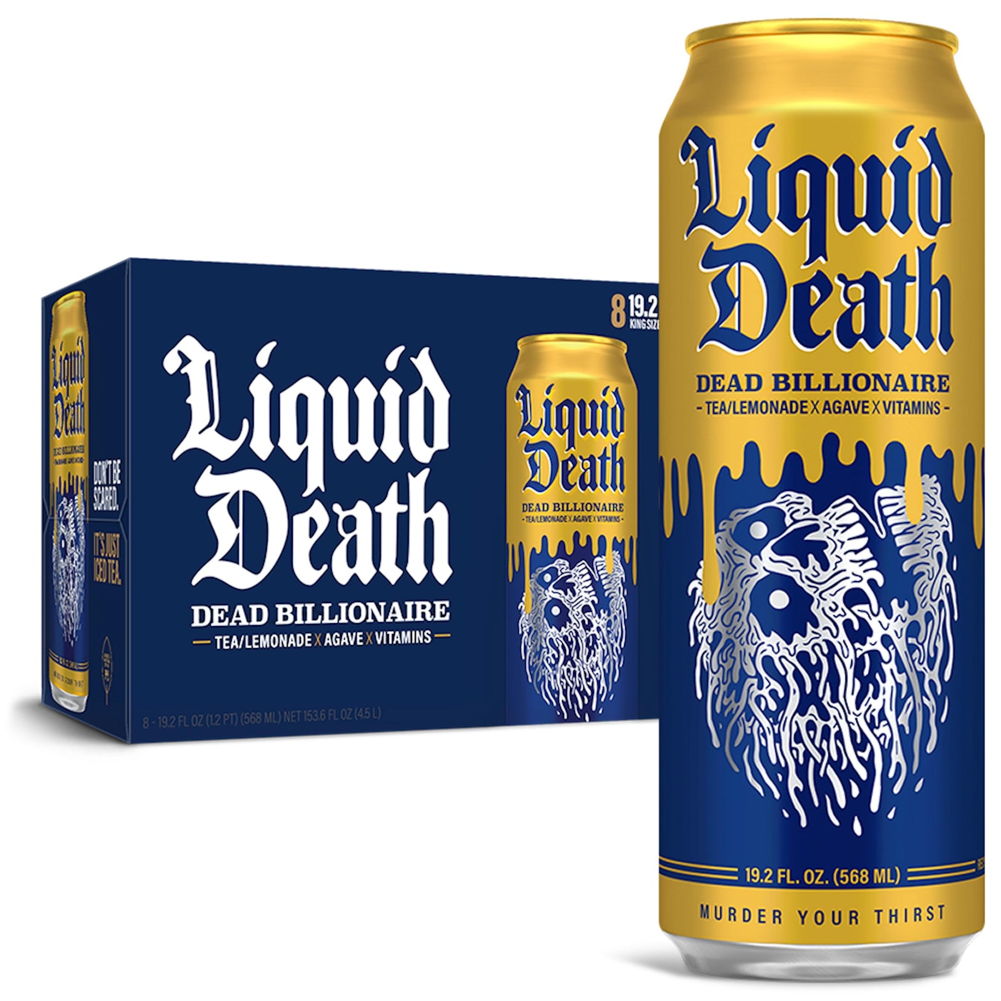 Buy now Liquid Death Iced Tea - Blueberry Buzzsaw (Blueberry-Flavored Black Tea), Less Sugar*, Boost of Caffeine, B Vitamins, No Artificial Sweeteners, 12 Fl Oz (Pack of 12) at indiglob india