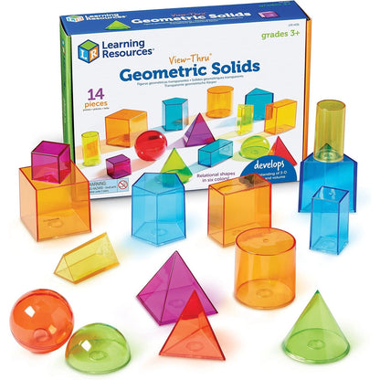 Learning Resources View-Thru Geometric Solids - Geometric Shapes, Back to School Supplies Must Haves, Math Teacher Supplies