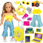 ebuddy 18 inch Doll Clothes and Accessories-Travel Suitcase Set with Fashion Outfit & Pretend Play Accessories Fit for 18" Girl Dolls (No Doll)