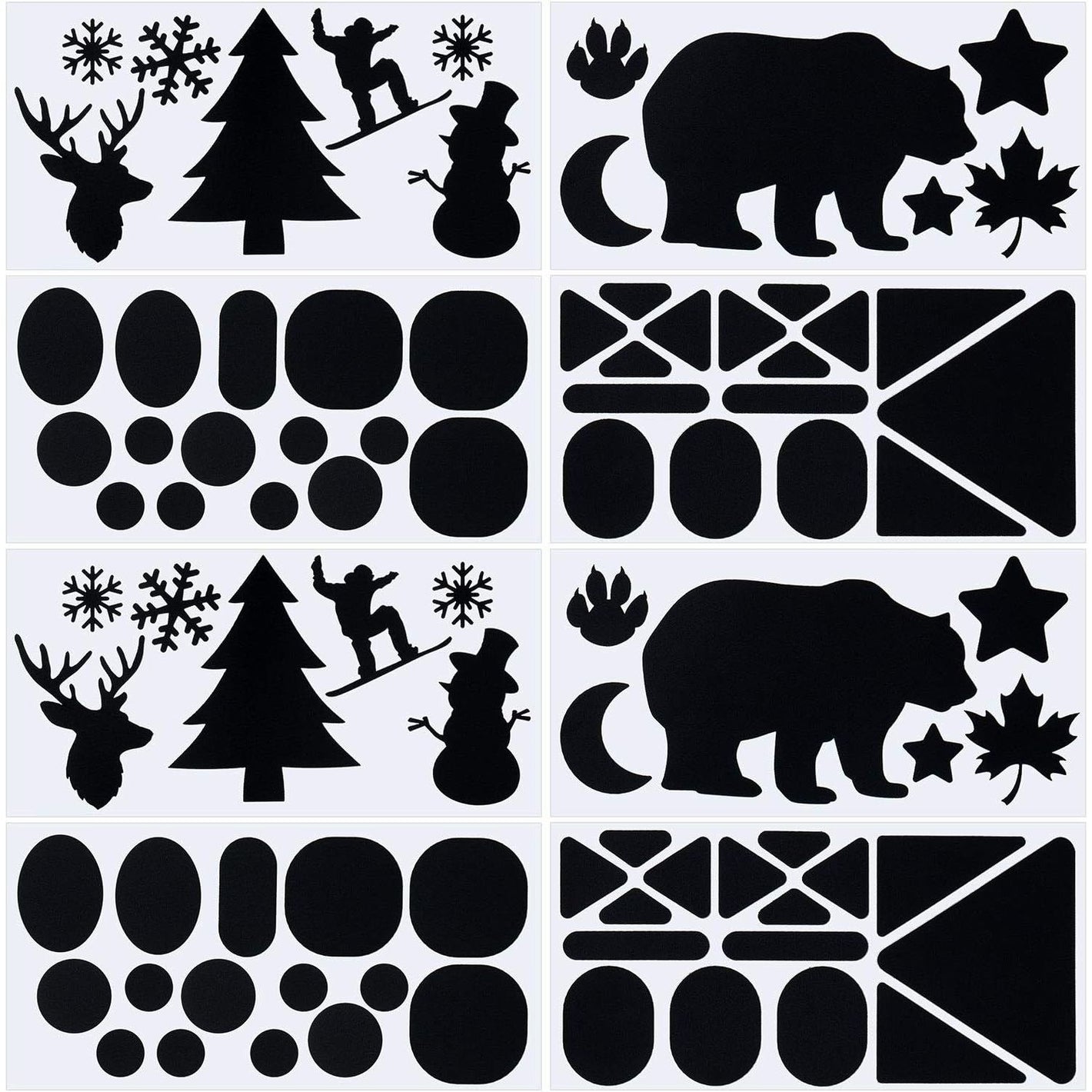 SATINIOR 8 Sheets Down Repair Patch Fabric Patches Self-Adhesive Washable Repair Patch Kit for Clothes Bags, 4 x 8 Inches (Black)