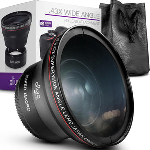 Altura Photo 49MM 0.43x HD Wide Angle Lens with Macro - Attaches to 49MM Filter Thread (Not Camera Body) Mirrorless Camera Accessories for Canon EOS M50, M2, M3, M5, M6 II, M10, M100, M200, R50, R100