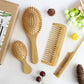 MRD Hair Brush Set, Natural Bamboo Comb Paddle Detangling Hairbrush, Wide-tooth and tail comb No Bristle, suit for Women Men and Kids Thick/Thin/Curly/Dry Hair Gift kit