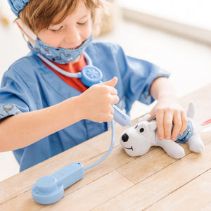 Buy now Melissa & Doug Veterinarian Role Play Costume Dress-Up Set (9 pcs) Kids Vet Costume Pretend Play Dress-Up at indiglob india