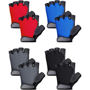 SATINIOR 4 Pairs Fingerless Gloves Half-finger Cycling Sport Gloves for Outdoor Sports Biking Riding